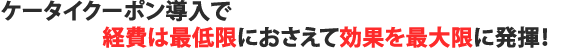 ケータイクーポン導入で経費は最低限におさえて効果は最大限に発揮！